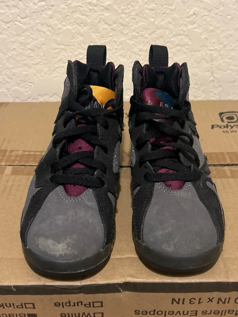 Air Jordan Retro 7 Bordeaux Sneakers in Black, Gray and Maroon 11C